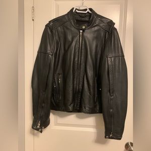 Women’s leather motorcycle jacket